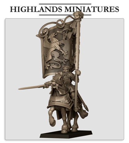 Sunland Battle Standard Bearer on horse - Highlands Miniatures (1)