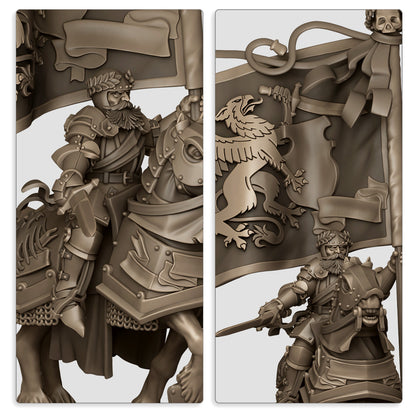Sunland Battle Standard Bearer on horse - Highlands Miniatures (1)