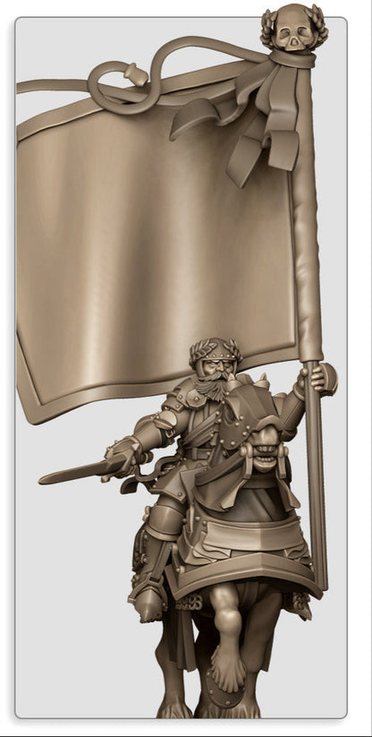 Sunland Battle Standard Bearer on horse - Highlands Miniatures (1)