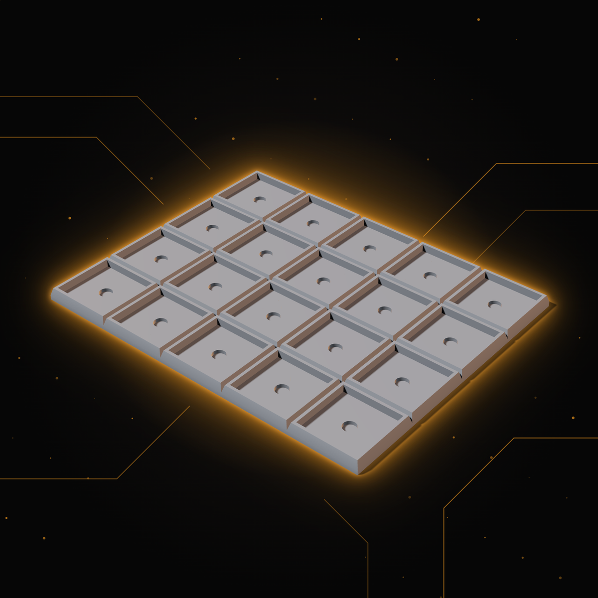 Custom base adapter tray designed with the Tray Forge