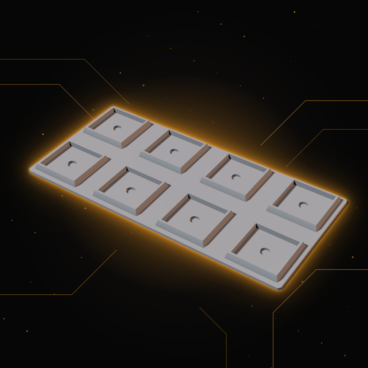 Skirmish adapter tray designed with the Tray Forge