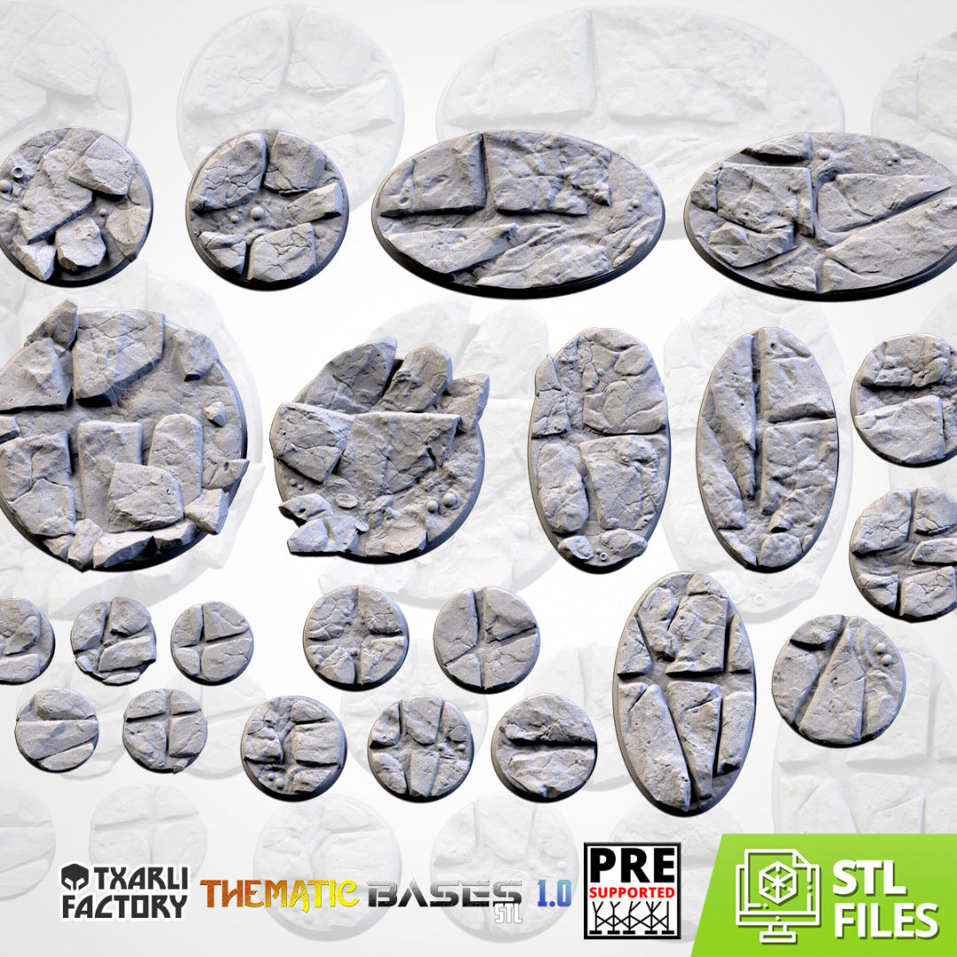 Volcanic Bases Textured Scenic Round and Oval Bases Compatible With Warhammer 40k Aos Standard or Topper