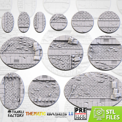WWII Bases Textured Scenic Round and Oval Bases Compatible With Warhammer 40k Aos Standard or Topper