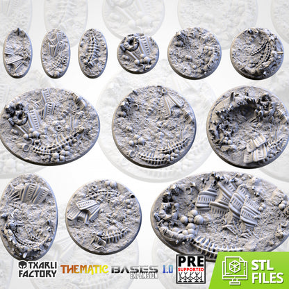 Alien Bases Textured Scenic Round and Oval Bases Compatible With Warhammer 40k Aos Standard or Topper