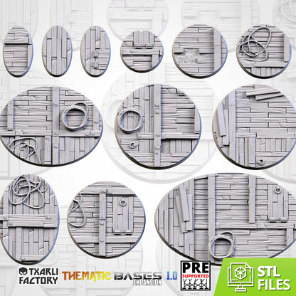 Wooden Bases Textured Scenic Round and Oval Bases Compatible With Warhammer 40k Aos Standard or Topper