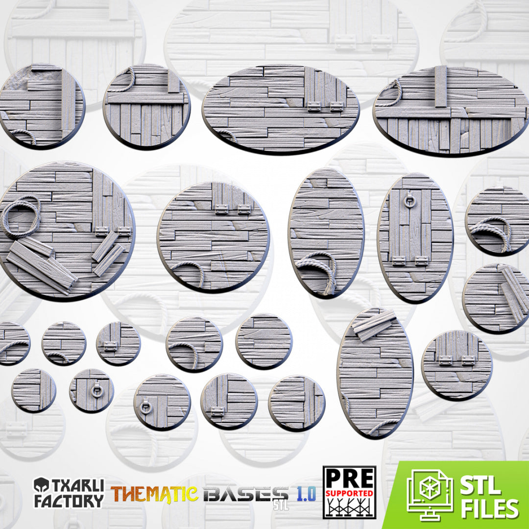 Wooden Bases Textured Scenic Round and Oval Bases Compatible With Warhammer 40k Aos Standard or Topper