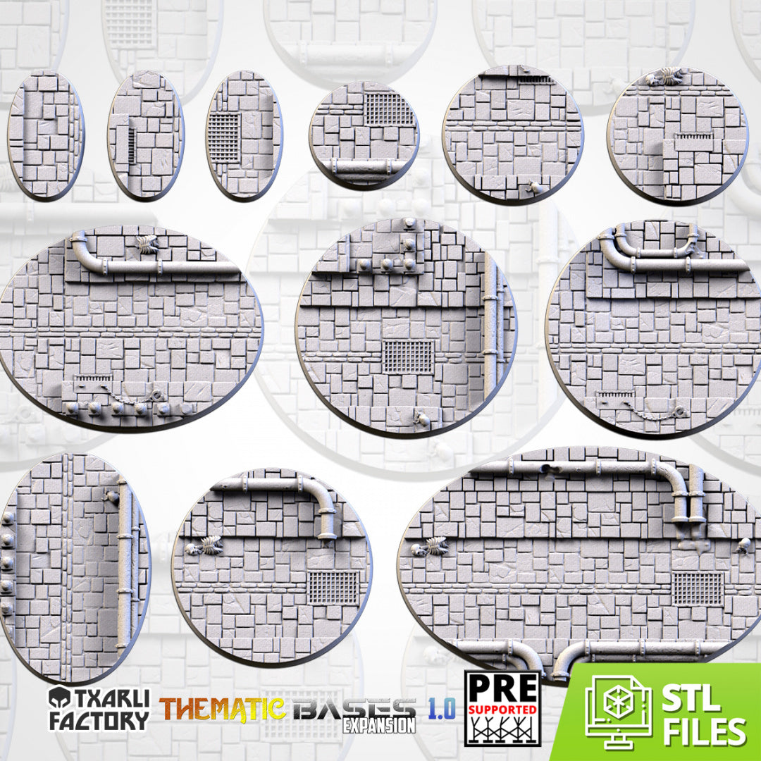 Dungeon Bases Bases Textured Scenic Round and Oval Bases Compatible With Warhammer 40k Aos Standard or Topper