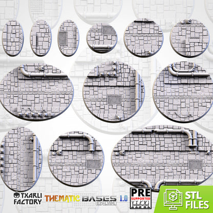 Dungeon Bases Bases Textured Scenic Round and Oval Bases Compatible With Warhammer 40k Aos Standard or Topper