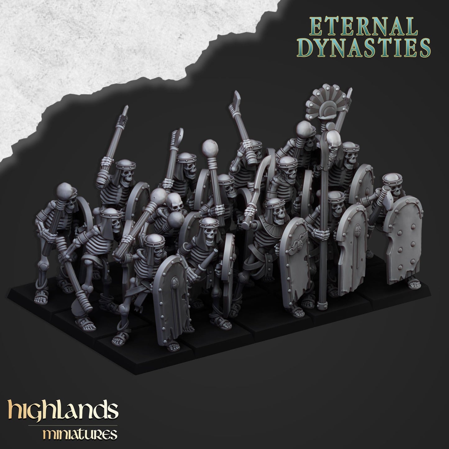 Ancient Skeletons with Hand Weapons - Highlands Miniatures (10)