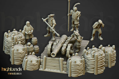Sunland Artillery Imperial Cannon - Highlands Miniatures (1+5)