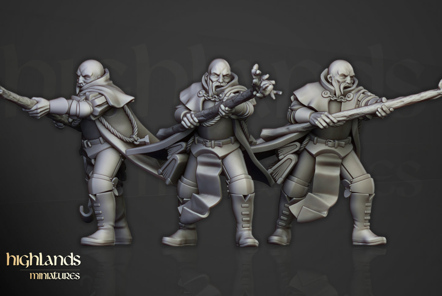 Battle Wizards on foot - Highlands Miniatures (1)