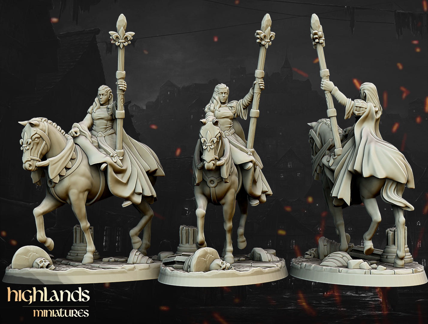 Damsel of the Lady on Horse - Highlands Miniatures (1)