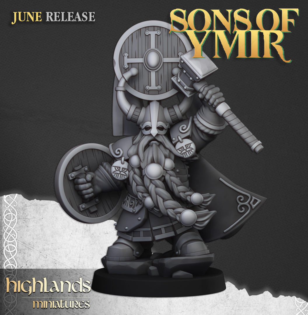 Dwarf Prince with Hammer and Shield - Highlands Miniatures (1)