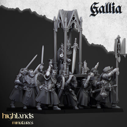 Grail Reliquiary + Pilgrims - Highlands Miniatures (1+6)