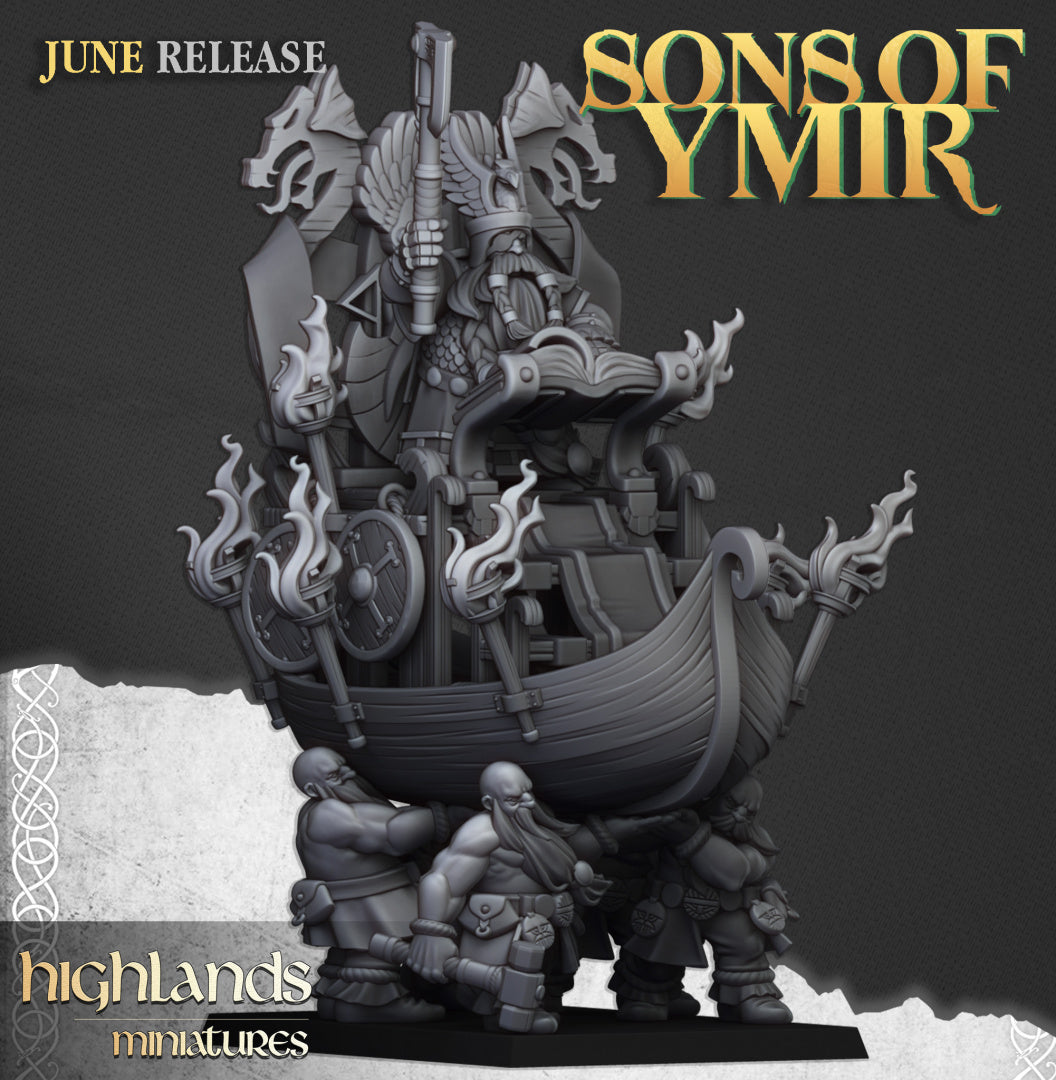 Dwarf King on Throne - Highlands Miniatures (1)