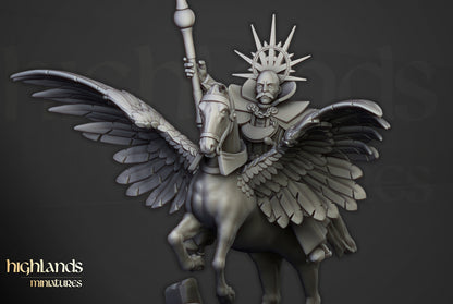 High Mage of Sunland on Pegasus - Highlands Miniatures (1)