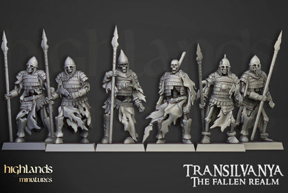 Skeleton Boyar Guard with Spears - Highlands Miniatures (10)