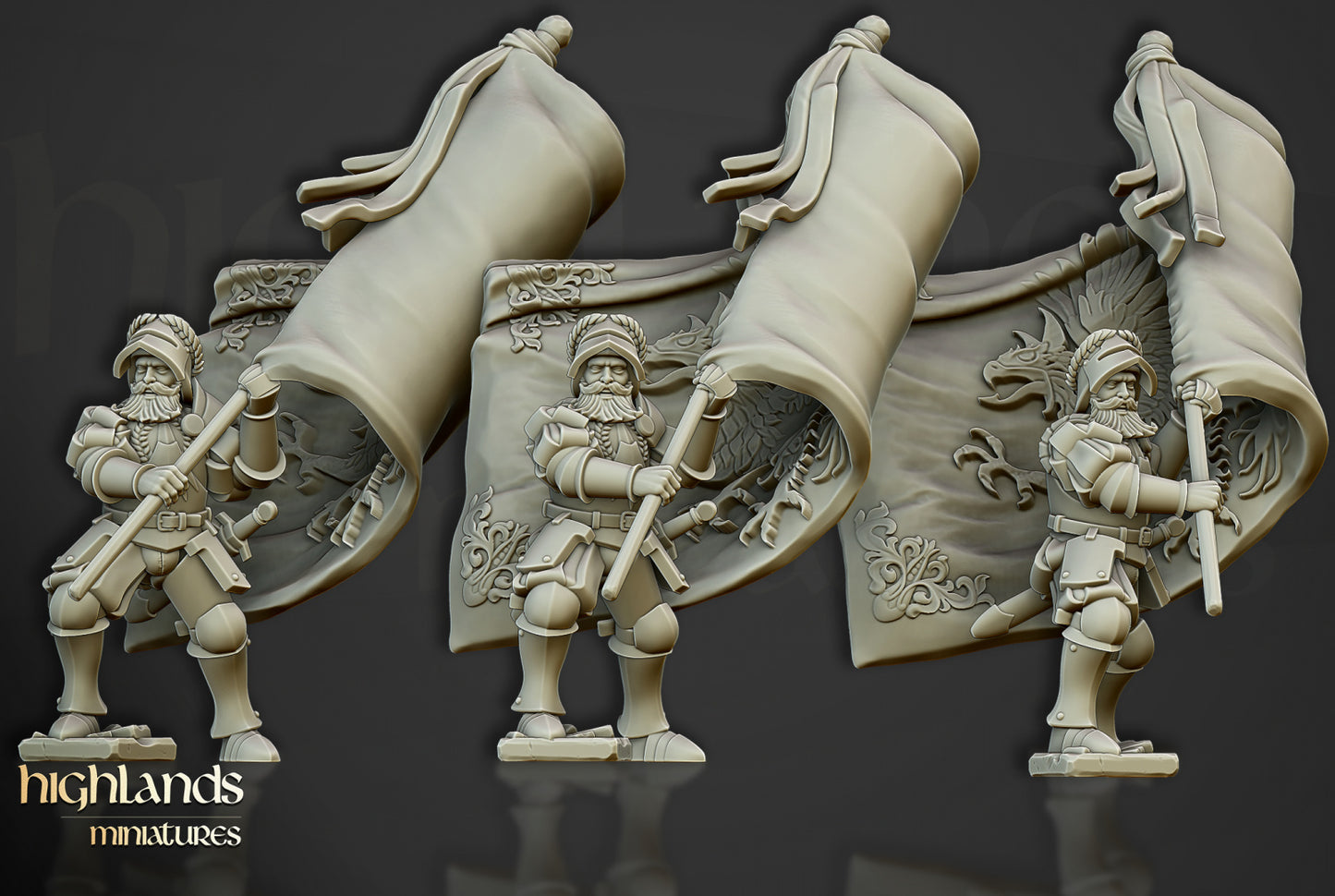 Battle Standard Bearer Hero - Highlands Miniatures (1)