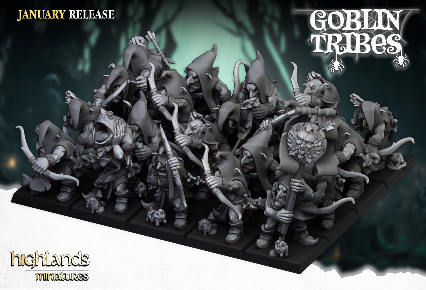 Swamp Goblin with Bows - Highlands Miniatures (10)