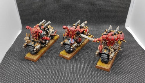 (3) Khorne Bikes Pro-Painted LP Chaos Space Marines Warhammer 40k -2197-