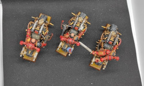 (3) Khorne Bikes Pro-Painted LP Chaos Space Marines Warhammer 40k -2197-