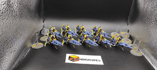 (9) Eldar Craftworld Aeldari Guardian Jetbike Converted Pro-Painted Warhammer 40k -1795-