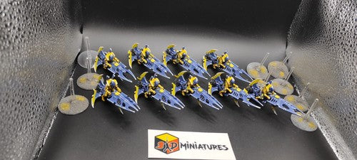 (9) Eldar Craftworld Aeldari Guardian Jetbike Converted Pro-Painted Warhammer 40k -1795-