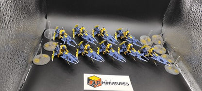 (9) Eldar Craftworld Aeldari Guardian Jetbike Converted Pro-Painted Warhammer 40k -1795-