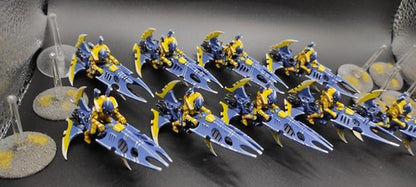 (9) Eldar Craftworld Aeldari Guardian Jetbike Converted Pro-Painted Warhammer 40k -1795-