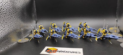 (9) Eldar Craftworld Aeldari Guardian Jetbike Converted Pro-Painted Warhammer 40k -1795-