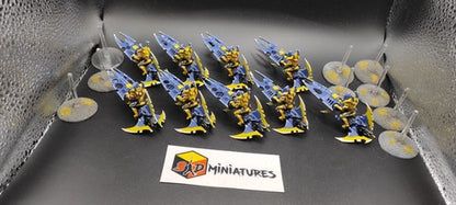 (9) Eldar Craftworld Aeldari Guardian Jetbike Converted Pro-Painted Warhammer 40k -1795-