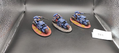 (3) Space Marines Outriders Painted Warhammer 40k -1275-