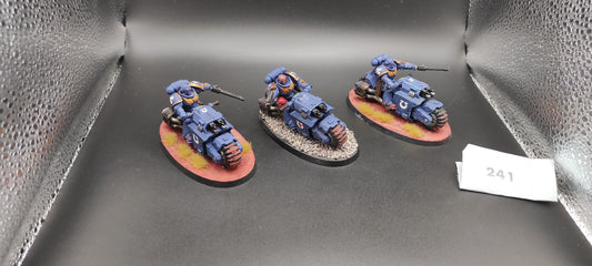 (3) Space Marines Outriders Painted Warhammer 40k -1275-