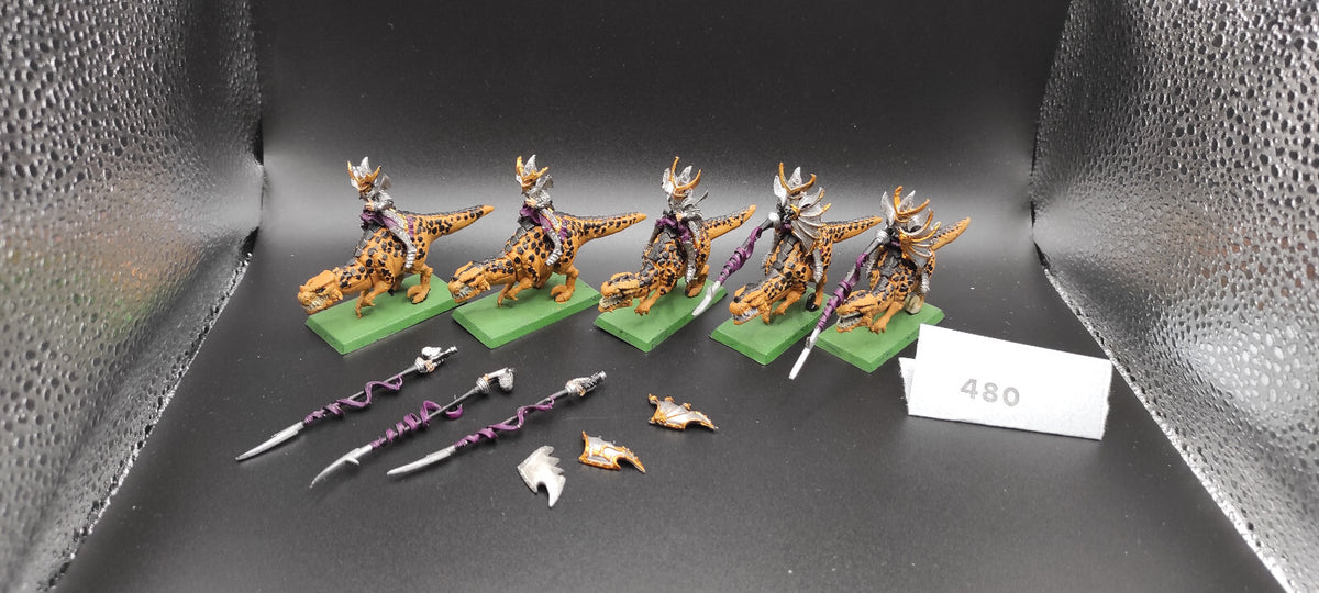 (5) Dark Elves Cold One Knights Warhammer Fantasy Miniatures -1913-