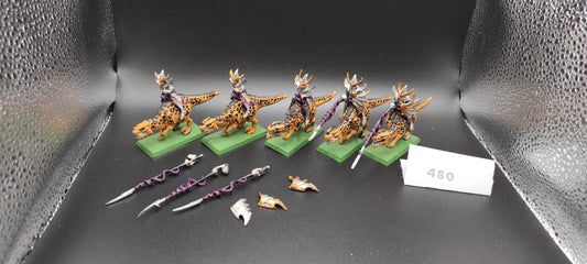 (5) Dark Elves Cold One Knights Warhammer Fantasy Miniatures -1913-