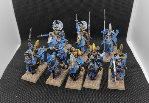 (8) High Elves Silver Helms Cavalery Plastic OOP Warhammer Fantasy Miniatures -1945-