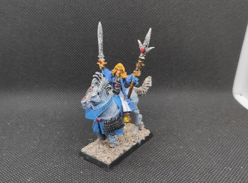 (1) High Elves Hero Lord Mounted Mage on Horse Metal OOP Warhammer Fantasy Miniatures -1872-