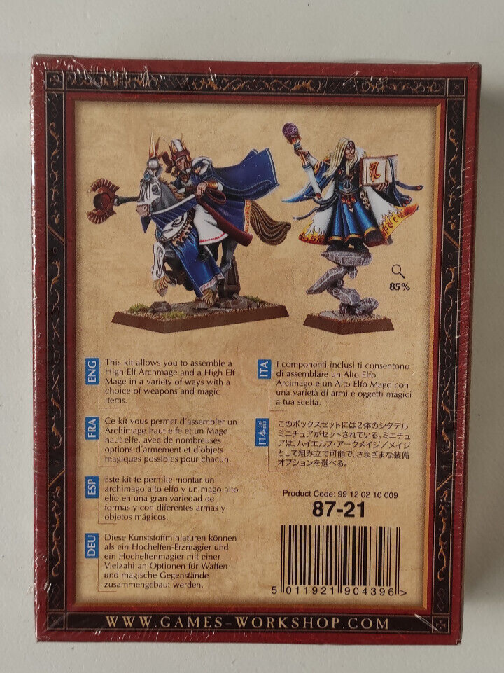 (2) High Elves Old World Archmage and Mage Box Sealed NEW Warhammer Fantasy Miniatures -1962-