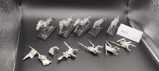 (5) Wood Elves Kurnous Riders Wild Metal Warhammer Fantasy Miniatures -1963-